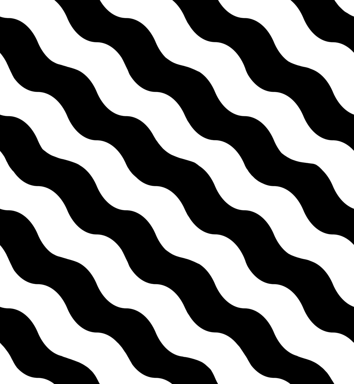 Polka Stripe Black & White mural by Rebel Walls