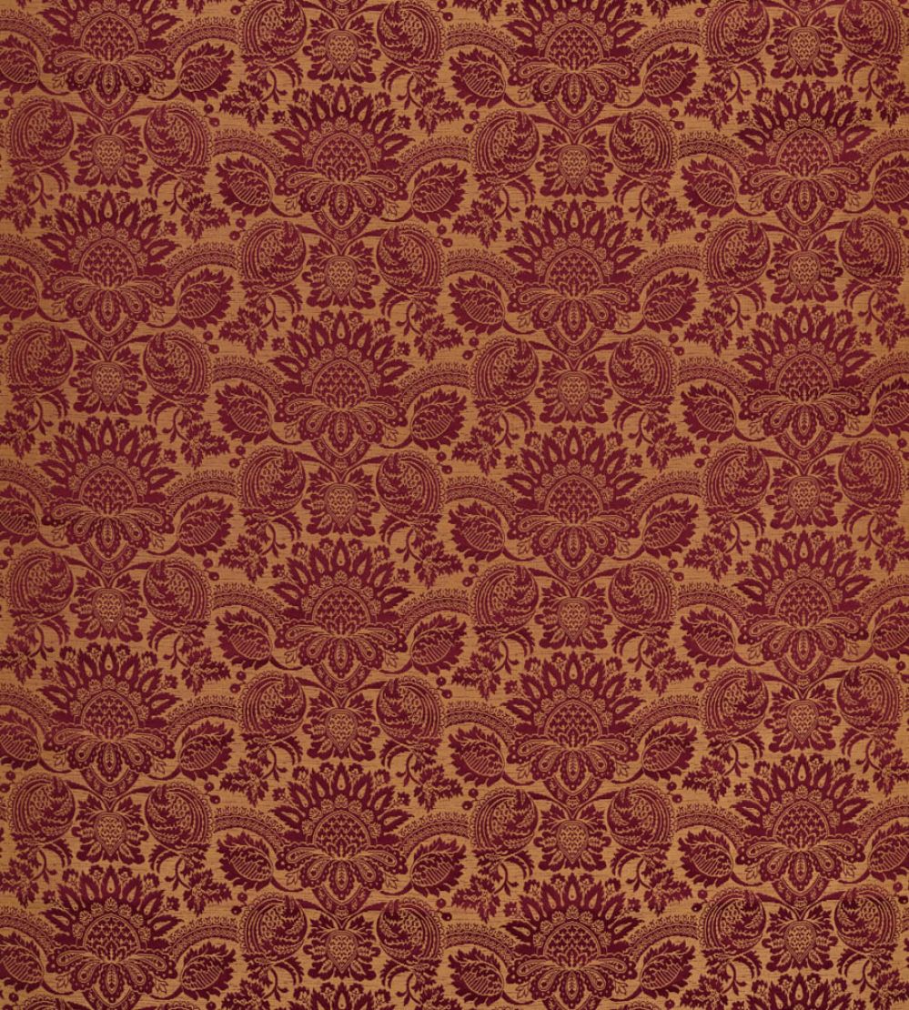 Pomegranate Brocatelle Fabric by Zoffany Cochineal