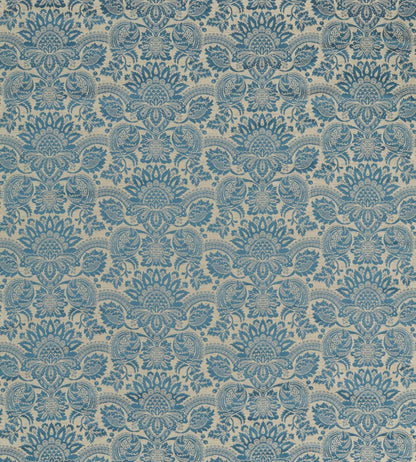 Pomegranate Brocatelle Fabric by Zoffany Wedgwood Blue