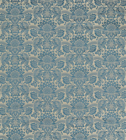 Pomegranate Brocatelle Fabric by Zoffany Wedgwood Blue