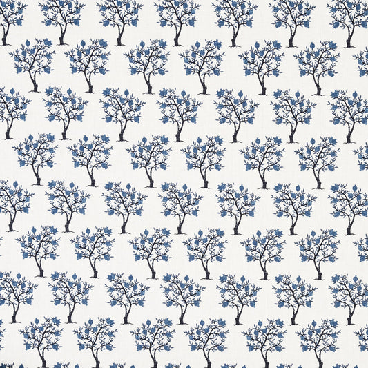 Pomegranate Indigo White fabric by Lisa Fine Textiles