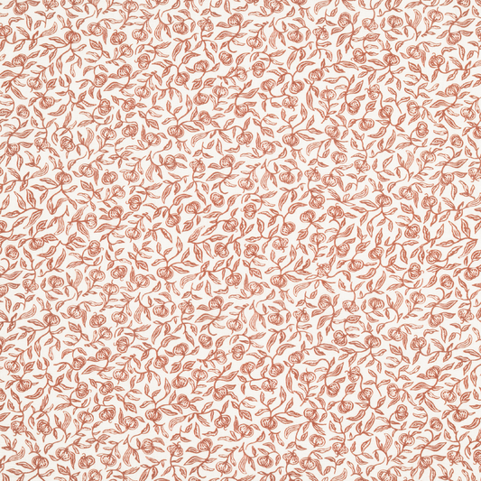 Pomegranate Printed Linen Fabric by Volga Linen in Marsala/Oyster