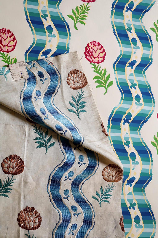 Pommes de Pin Fabric by Le Manach shown in a room setting (view 1)