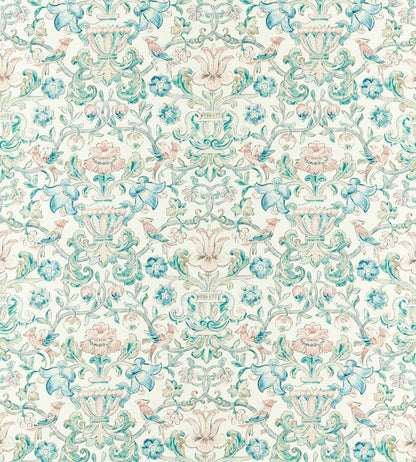 Pompadour Print Fabric by Zoffany Mineral