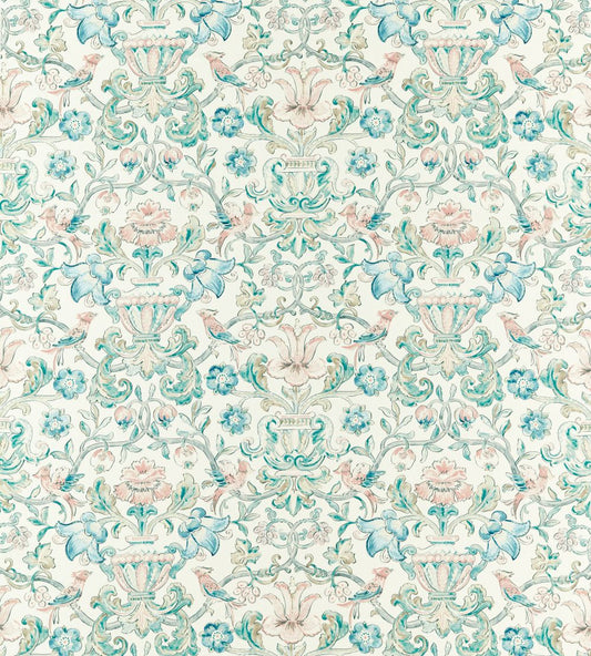 Pompadour Print Fabric by Zoffany Mineral