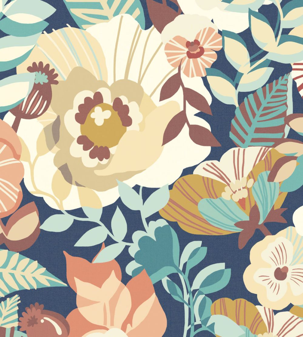 Poppies & Pansies Wallpaper by Ohpopsi Smoky Terra