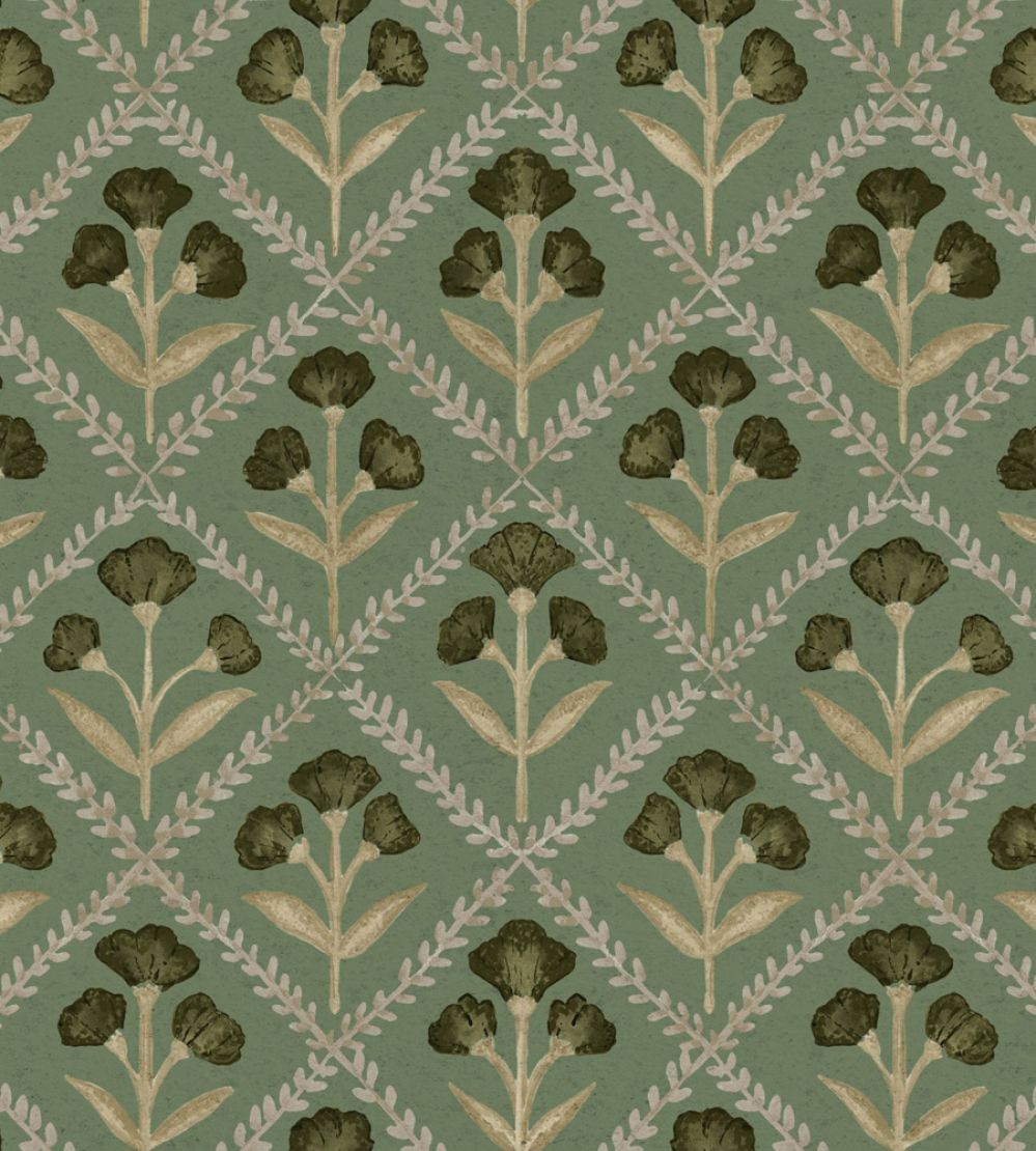 Poppy Wallpaper by Coordonne Emerald