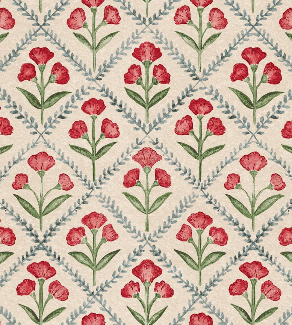 Poppy Wallpaper by Coordonne Red