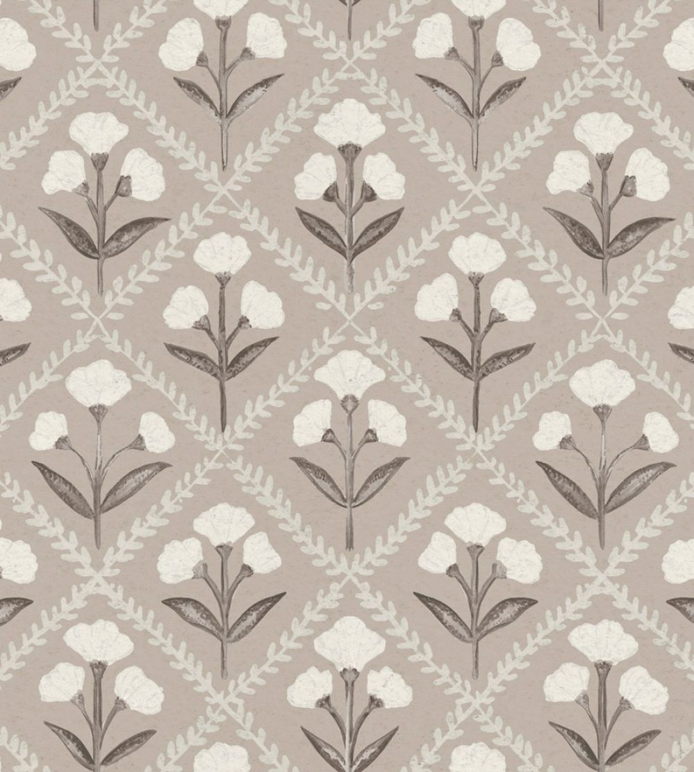Poppy Wallpaper by Coordonne Taupe