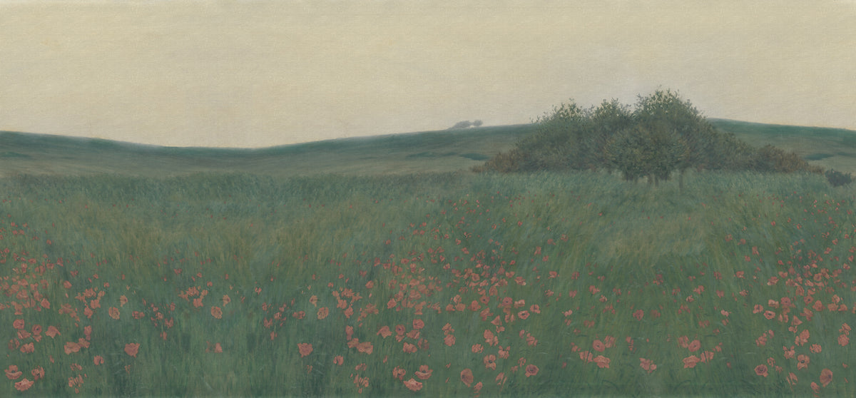 Poppy Landscape Dawn mural by Rebel Walls