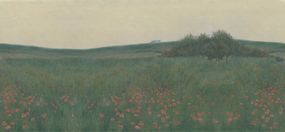 Poppy Landscape Dawn mural by Rebel Walls
