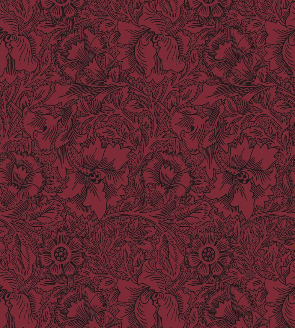 Poppy Wallpaper by Morris & Co Claret