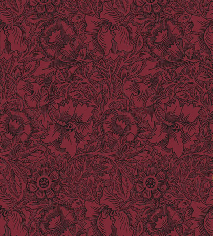 Poppy Wallpaper by Morris & Co Claret