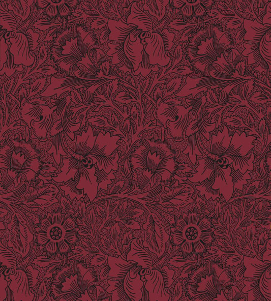 Poppy Wallpaper by Morris & Co Claret