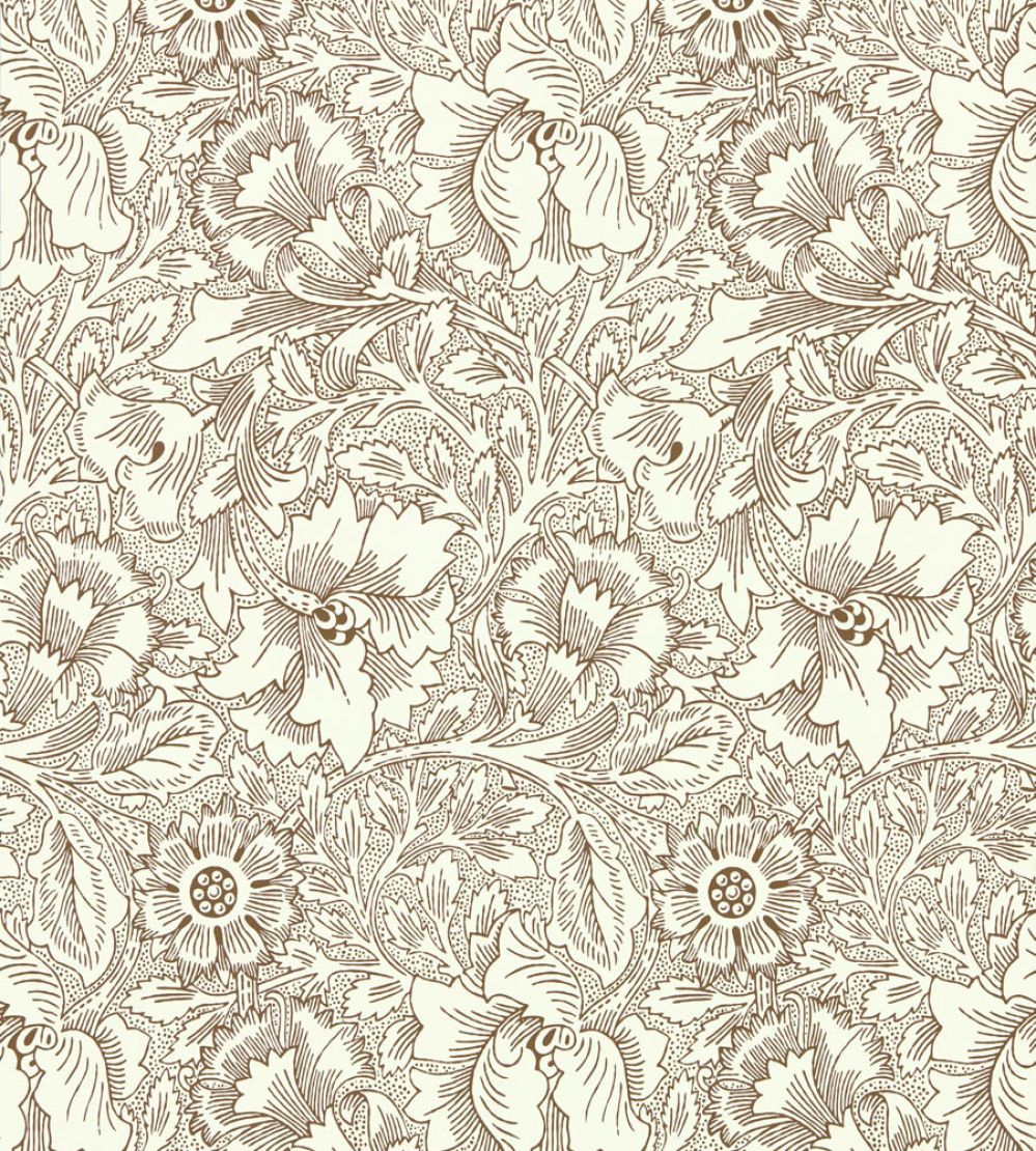 Poppy Wallpaper by Morris & Co Cream/Chocolate