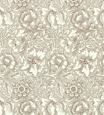 Poppy Wallpaper by Morris & Co Cream/Chocolate