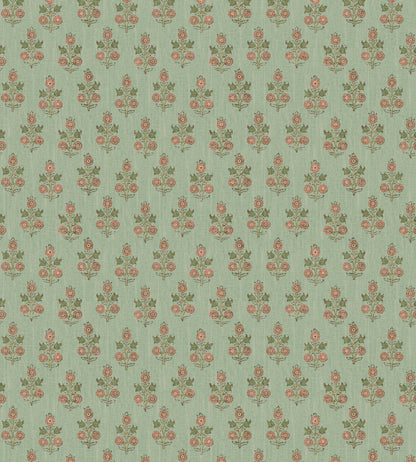 Poppy Sprig Wallpaper by GP & J Baker Aqua/Blush