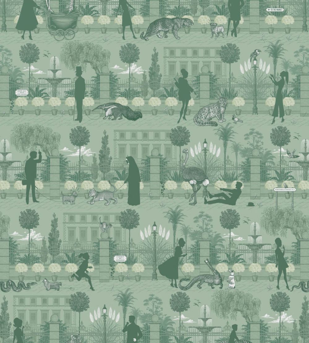 Portobello Parade Wallpaper by Divine Savages Park Green