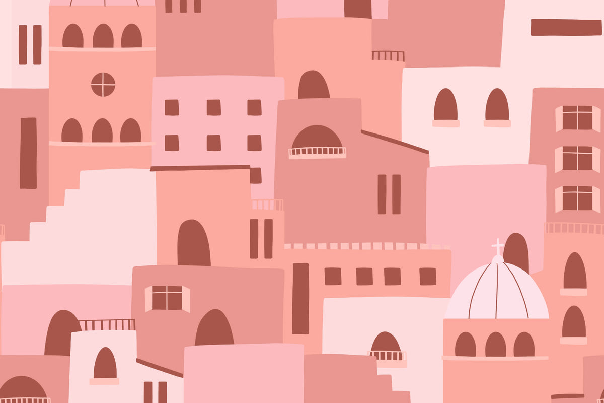 Portofino Pink mural by Hovia