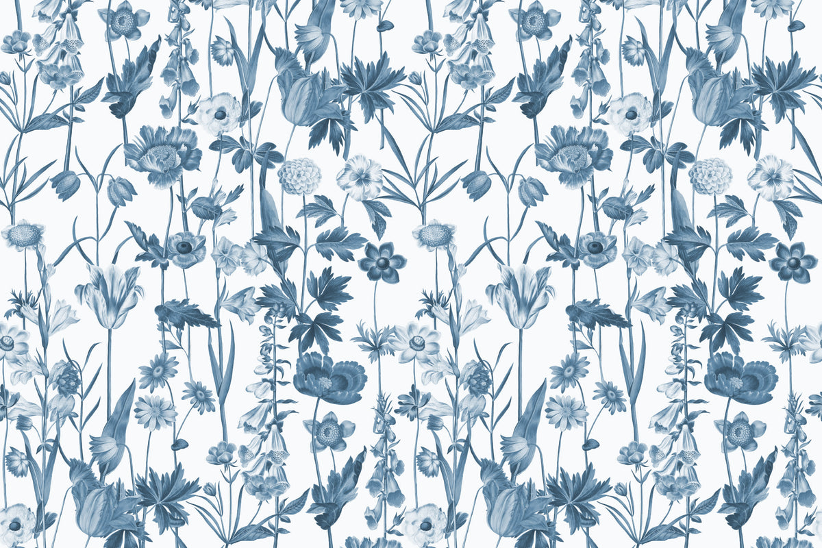 Posie Blue & White wallpaper by Hovia