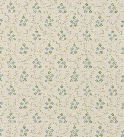 Posy Fabric by GP & J Baker Green/Aqua
