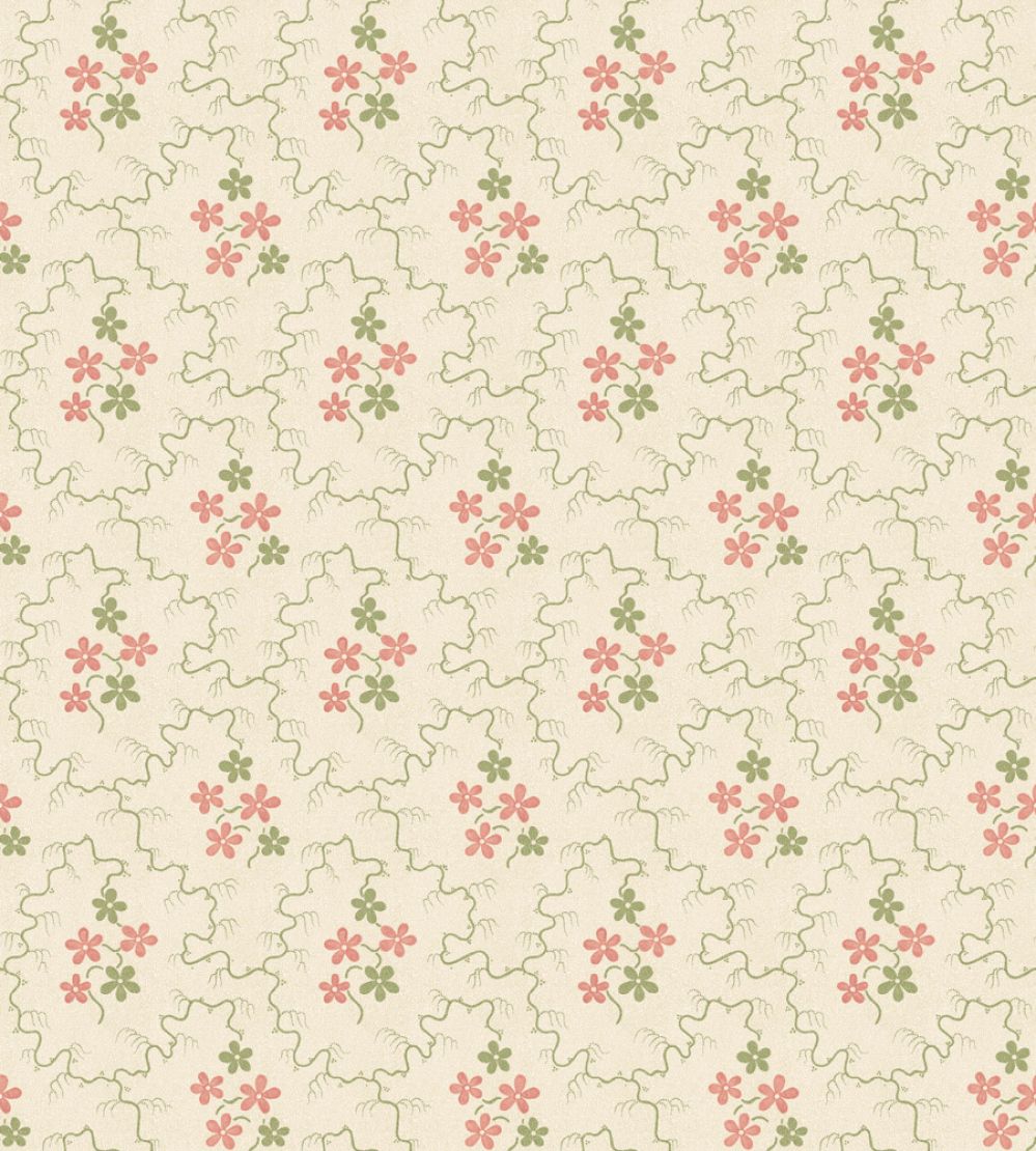 Posy Wallpaper by GP & J Baker Green/Red