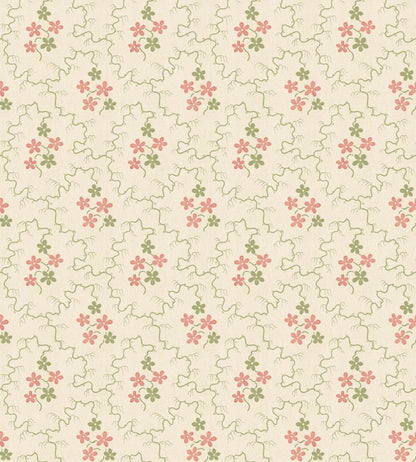 Posy Wallpaper by GP & J Baker Green/Red