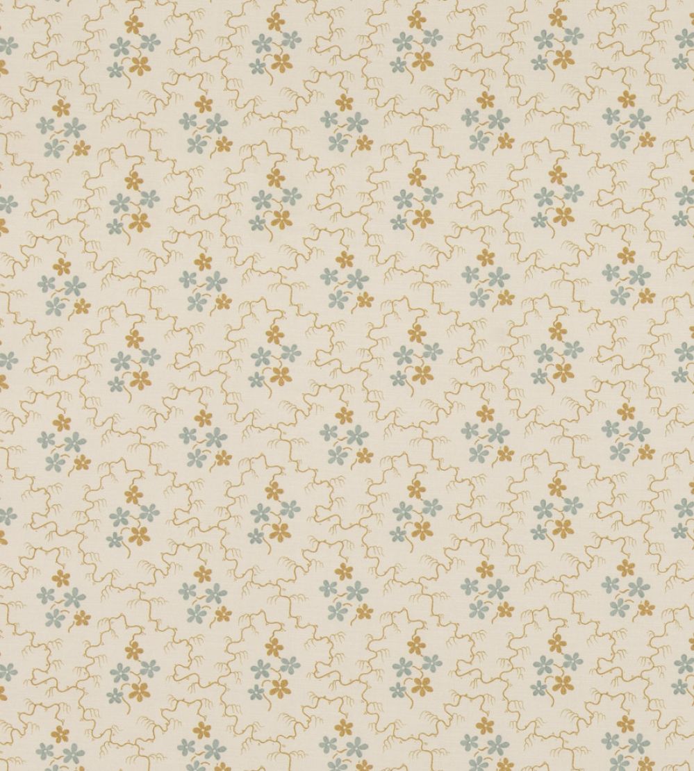 Posy Fabric by GP & J Baker Ochre/Blue