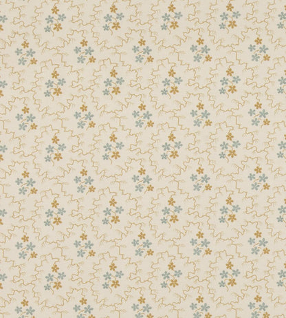 Posy Fabric by GP & J Baker Ochre/Blue