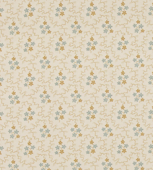 Posy Fabric by GP & J Baker Ochre/Blue
