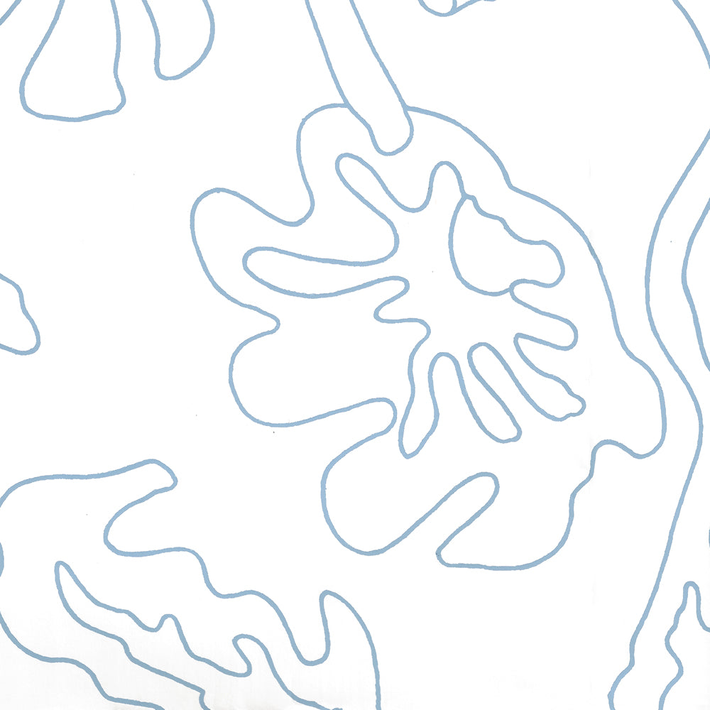 Potalla Outline French Blue White wallpaper by Alan Campbell