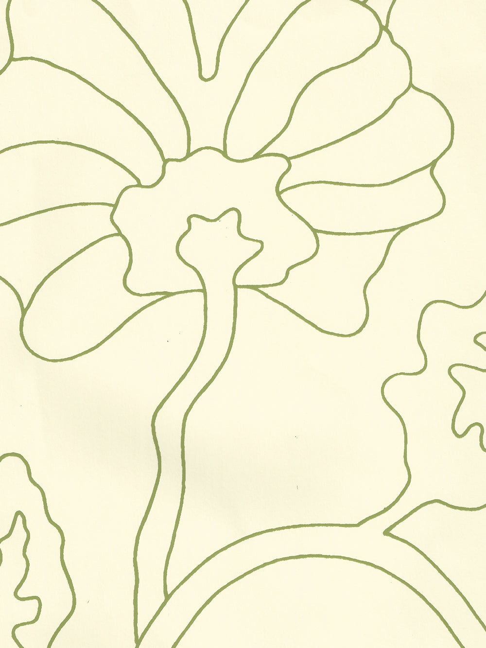 Potalla Outline Jungle Green on Off White wallpaper by Alan Campbell
