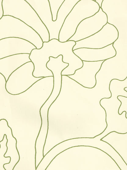 Potalla Outline Jungle Green on Off White wallpaper by Alan Campbell