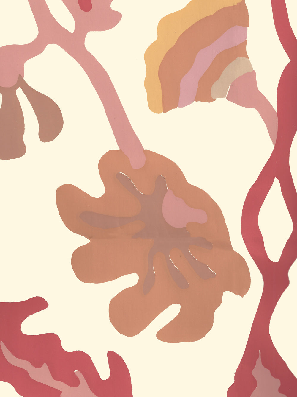 Potalla Salmons, Yellow on Off White wallpaper by Alan Campbell