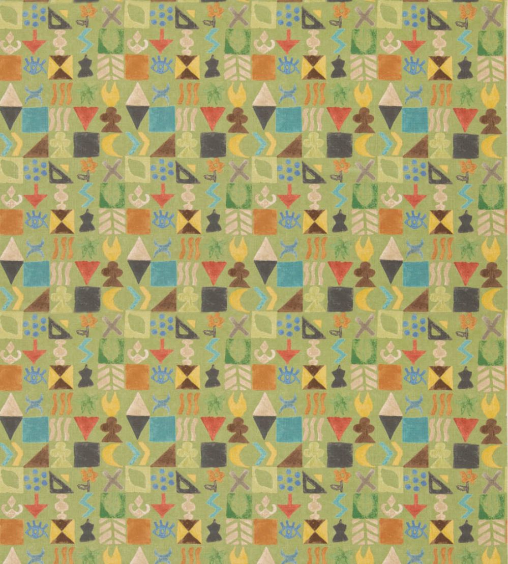 Potato Print Fabric by GP & J Baker Green