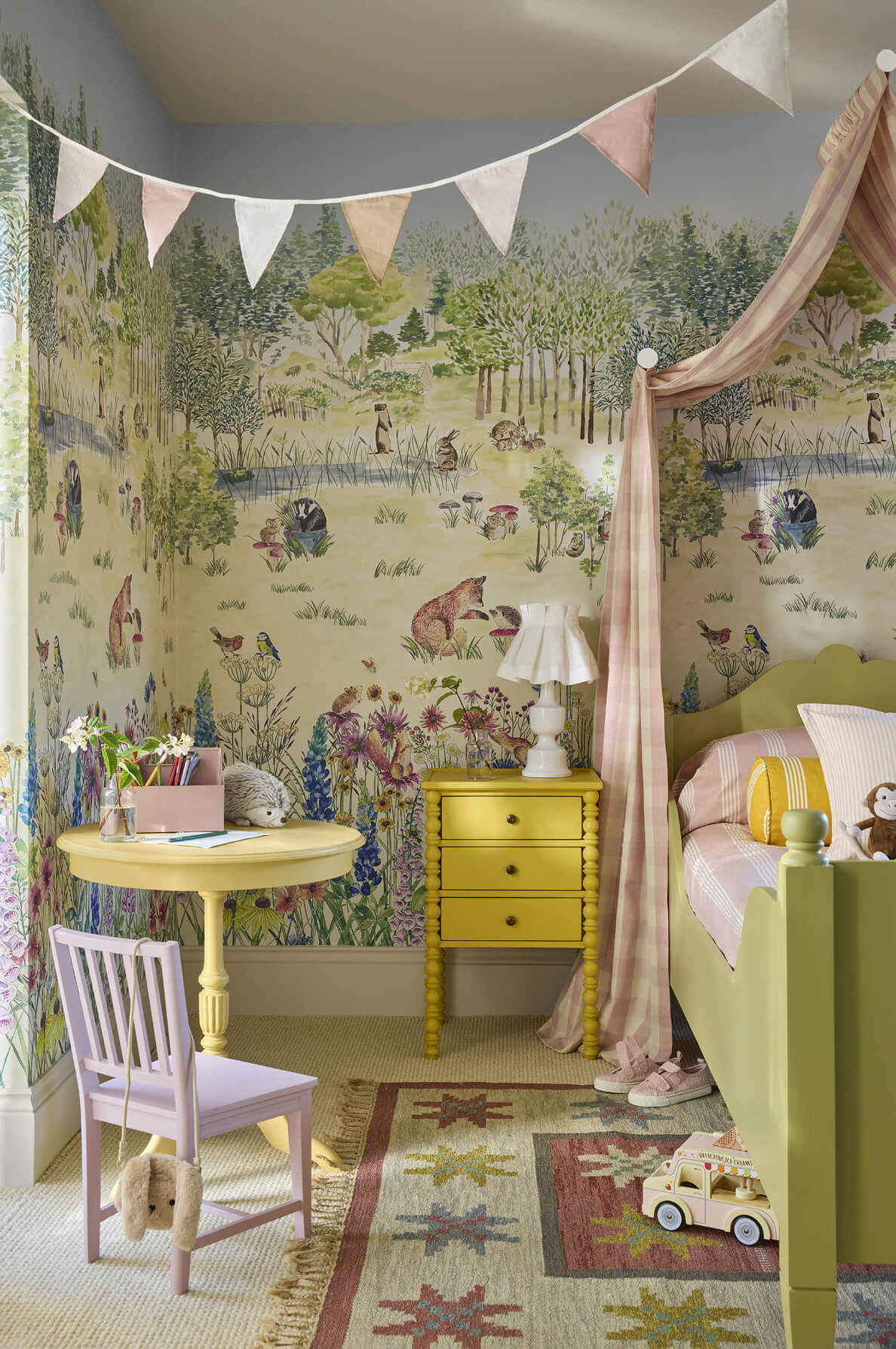 Potter's Woodland mural by Little Greene in Spring