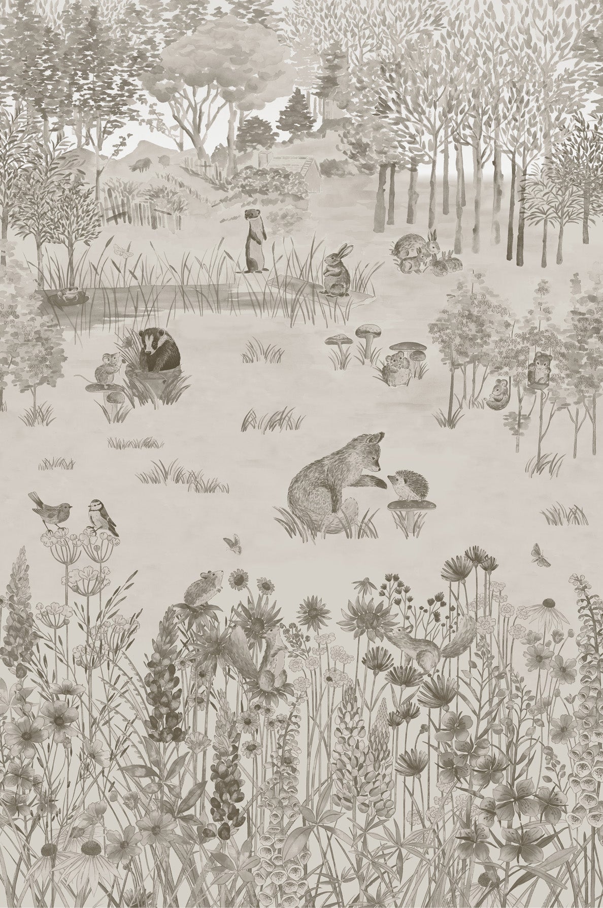 Potter's Woodland mural by Little Greene in Stone