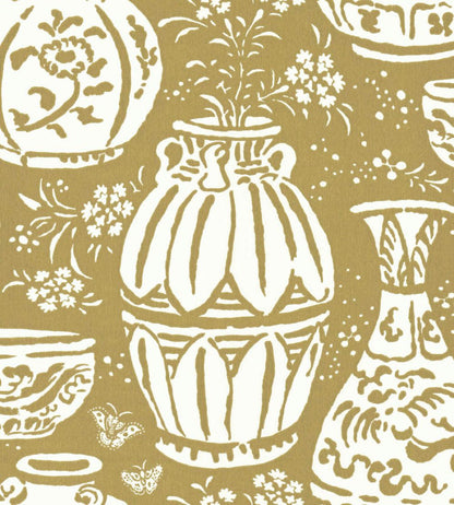 Pottery Wallpaper by Langelid Von Bromssen Olive Oil