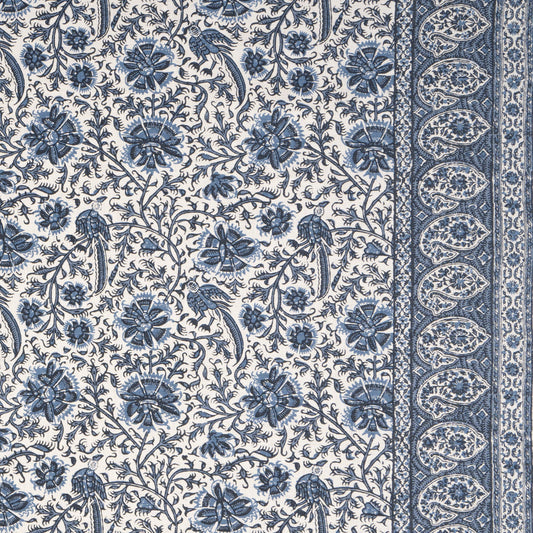 Poupak Stone Blue fabric by Lisa Fine Textiles