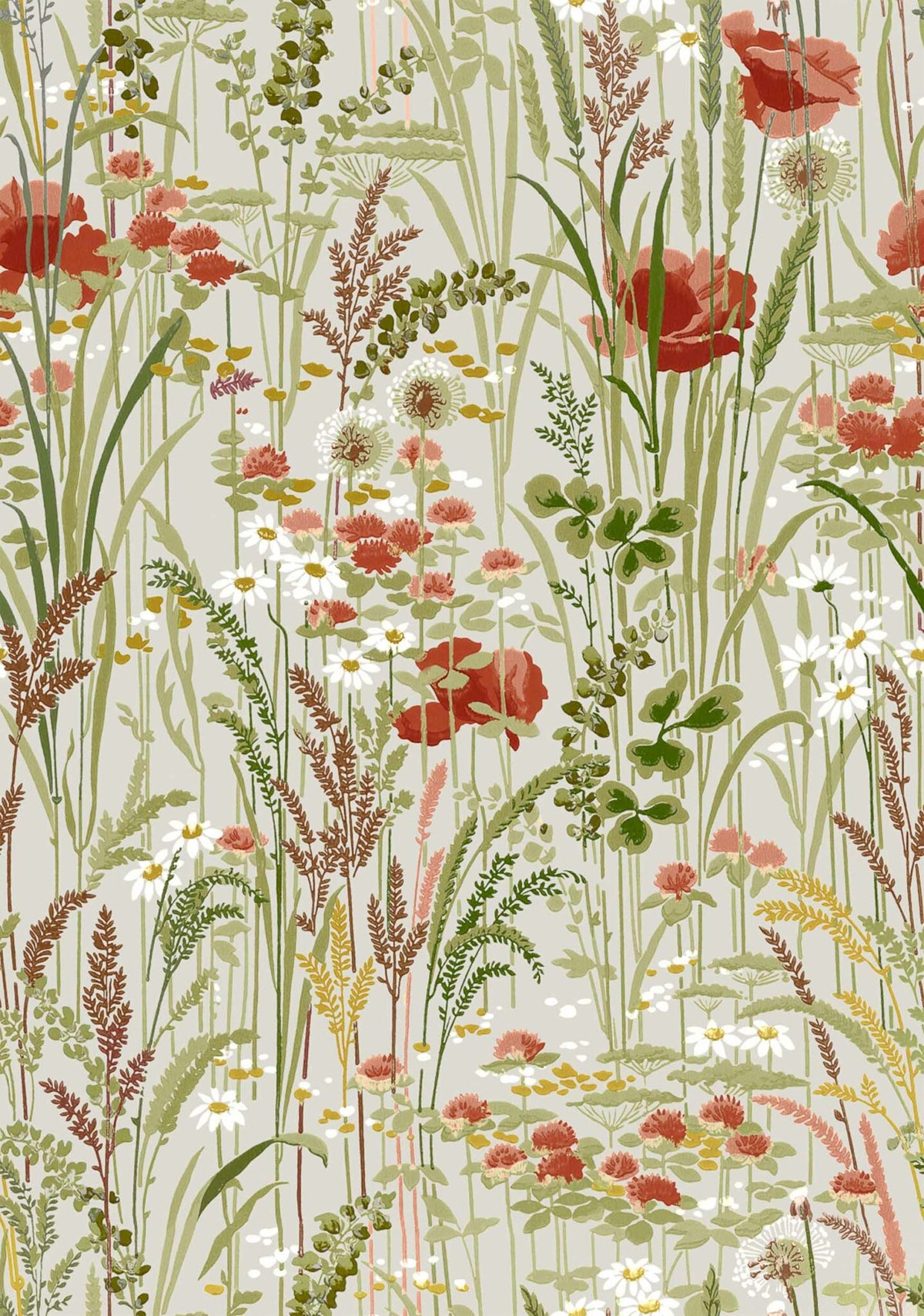 Pradera wallpaper by Coordonné in Cisne, flat pattern view