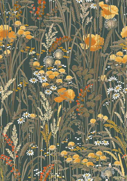 Pradera wallpaper by Coordonné in Curry, flat pattern view