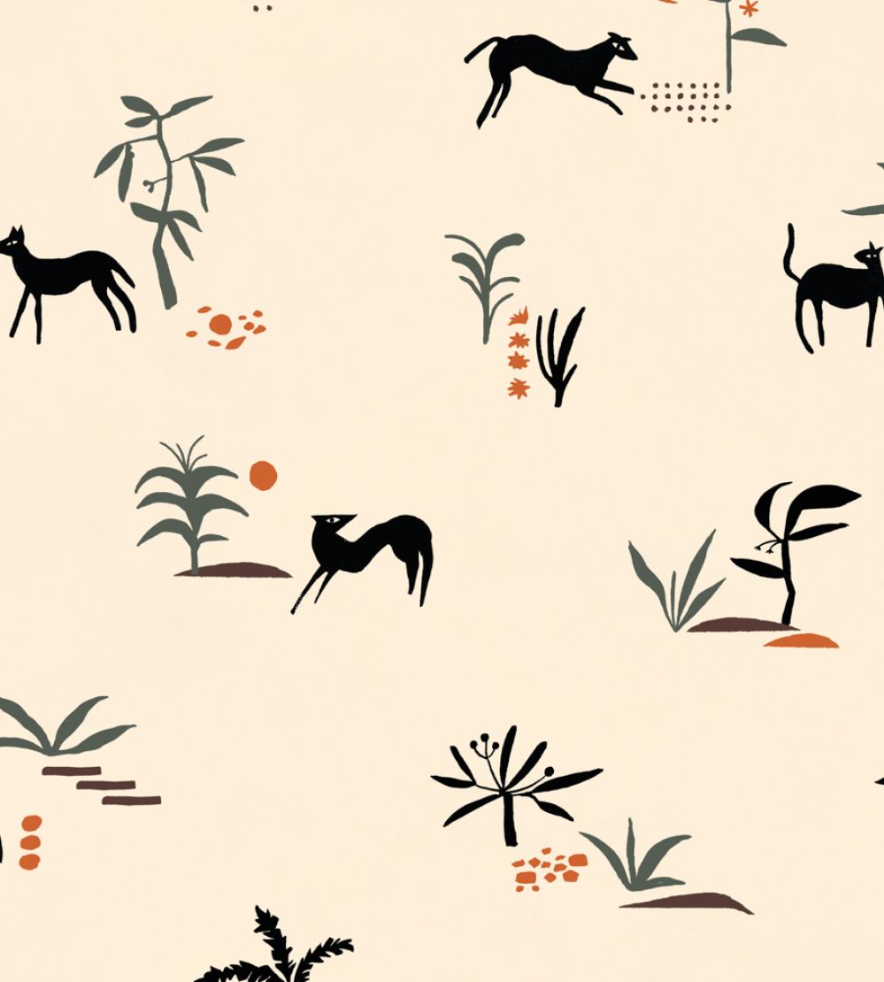Prehistoric Creatures Wallpaper by Tres Tintas Beige