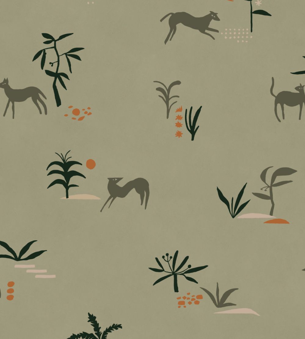 Prehistoric Creatures Wallpaper by Tres Tintas Green