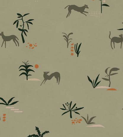 Prehistoric Creatures Wallpaper by Tres Tintas Green