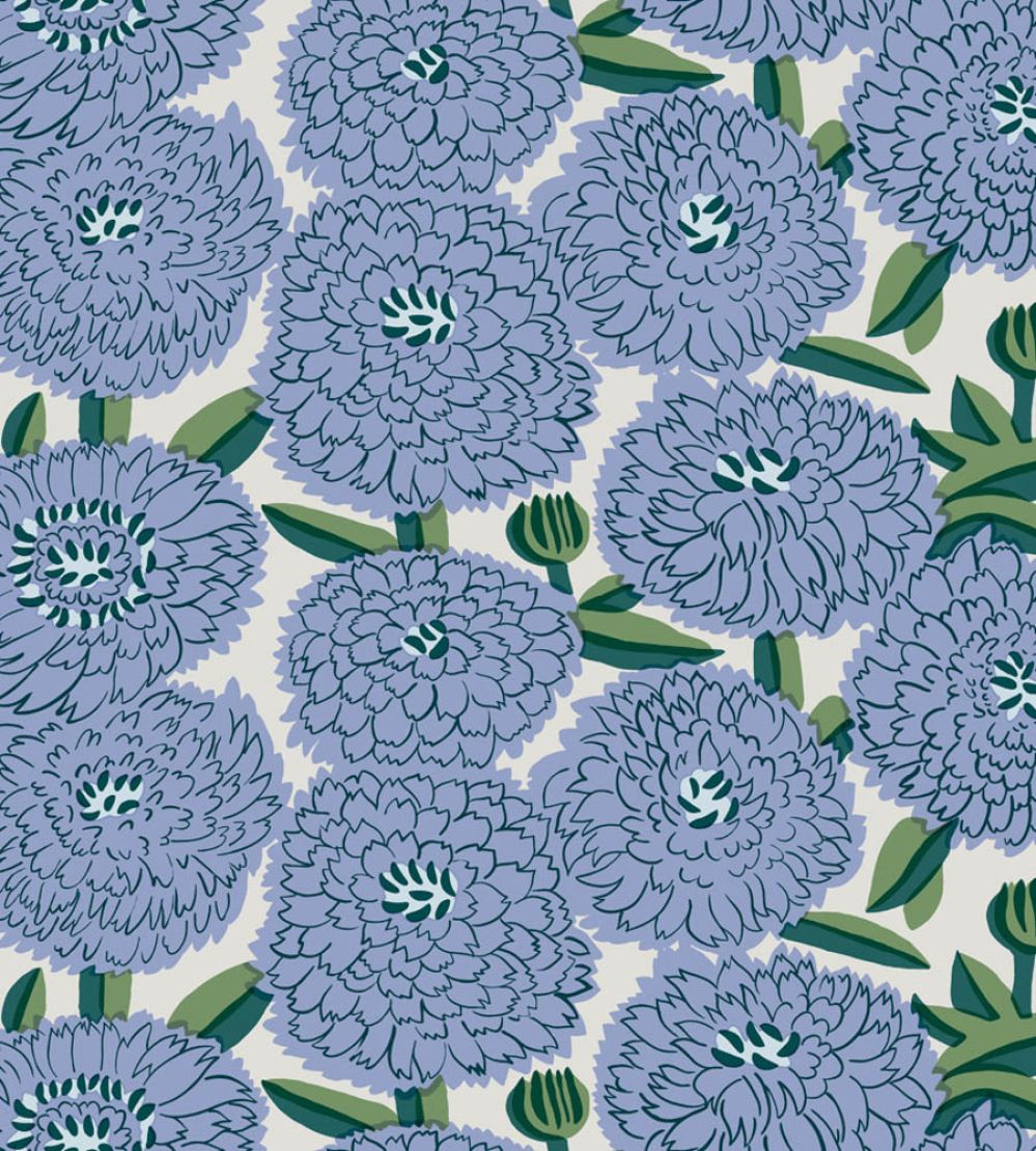 Primavera Wallpaper by Marimekko Blue