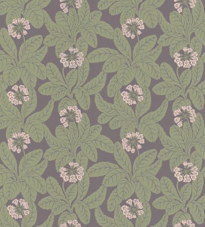 Primula Wallpaper by Langelid Von Bromssen Aubergine