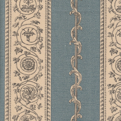 Print Room Stripe Fabric by Nile & York in Blue