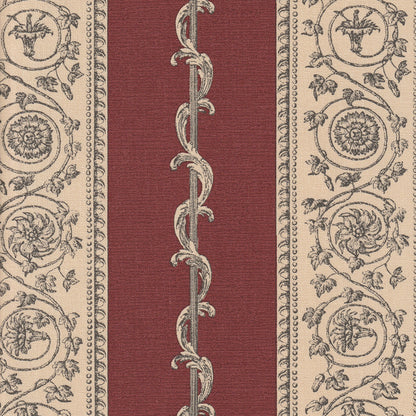Print Room Stripe Fabric by Nile & York in Burgundy