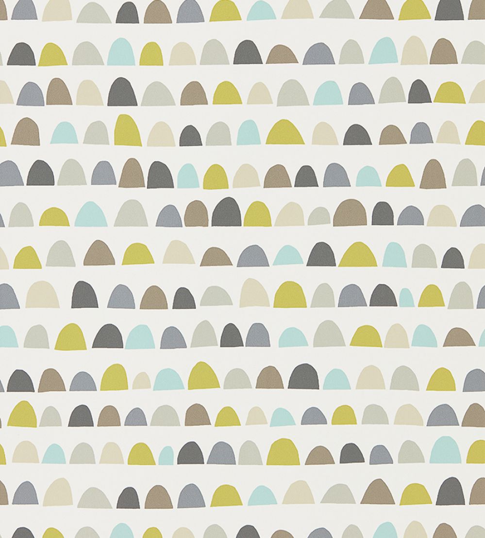 Priya Wallpaper by Scion Mist / Pear / Pewter