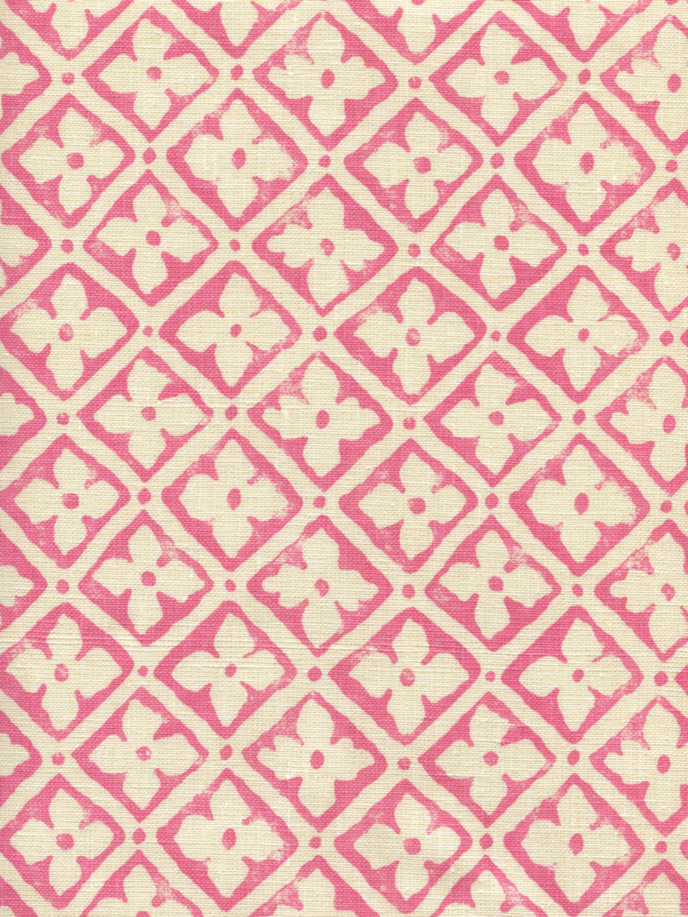 Puccini Pink on Tinted Linen fabric by Quadrille